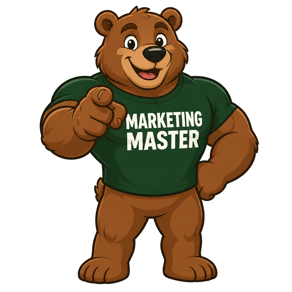Papa Bear Barry pointing forward confidently