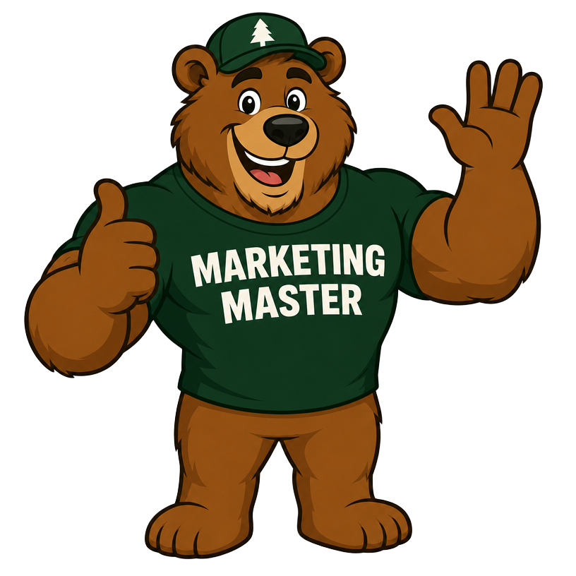 Papa Bear mascot waving
